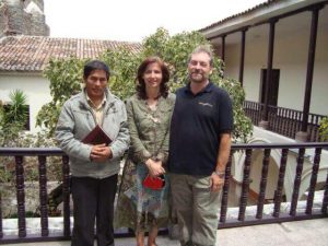 February 2009. Pastor Jose, Mercedes & Michael at the University of Ayacucho where the Shining Path was born.